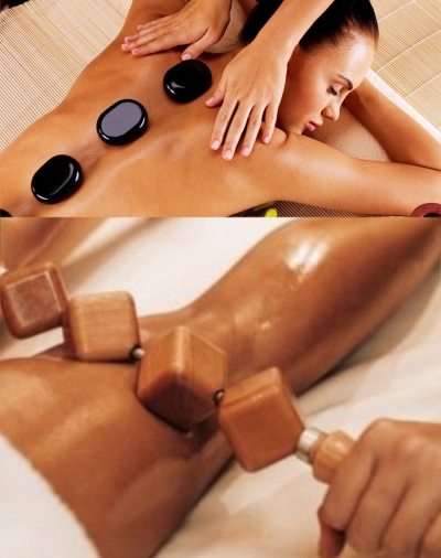 Maderoterapia facial y corporal más masaje piedras calientes